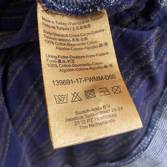 Scotch & Soda Striped Henley Layered Long Sleeve Navy Mens Large - Picture 6 of 7